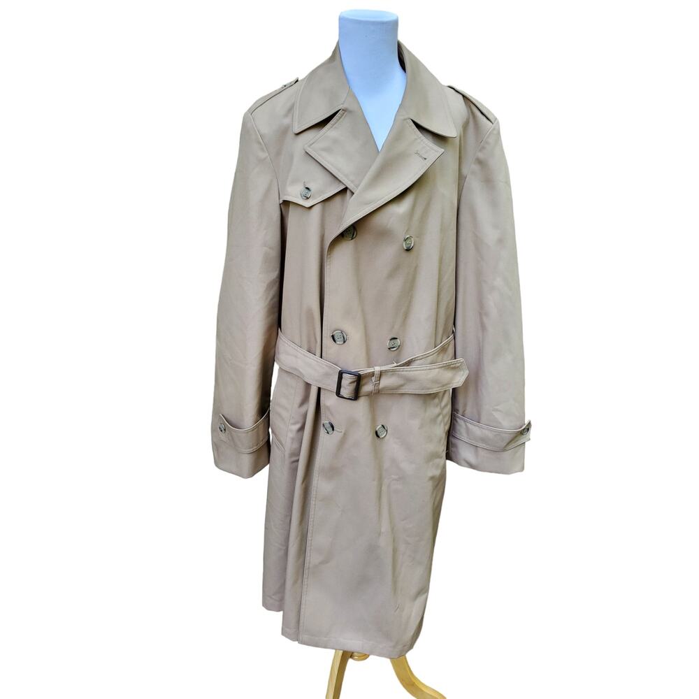 Vintage Botany Weathertopper Dress Trench Coat w/ Liner Belted Men’s 42 Long